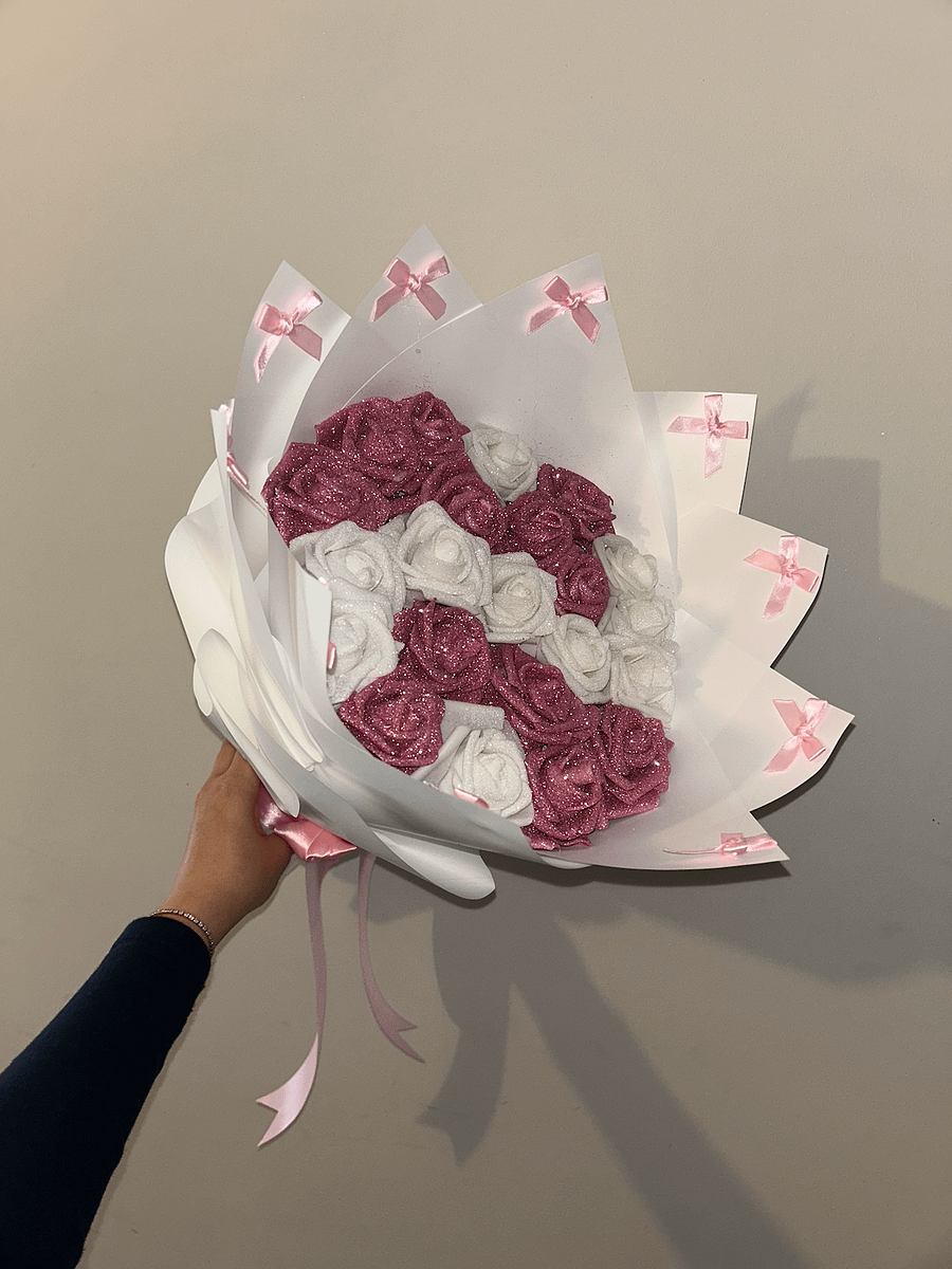 Pink & White Glitter Bouquet product image (8)