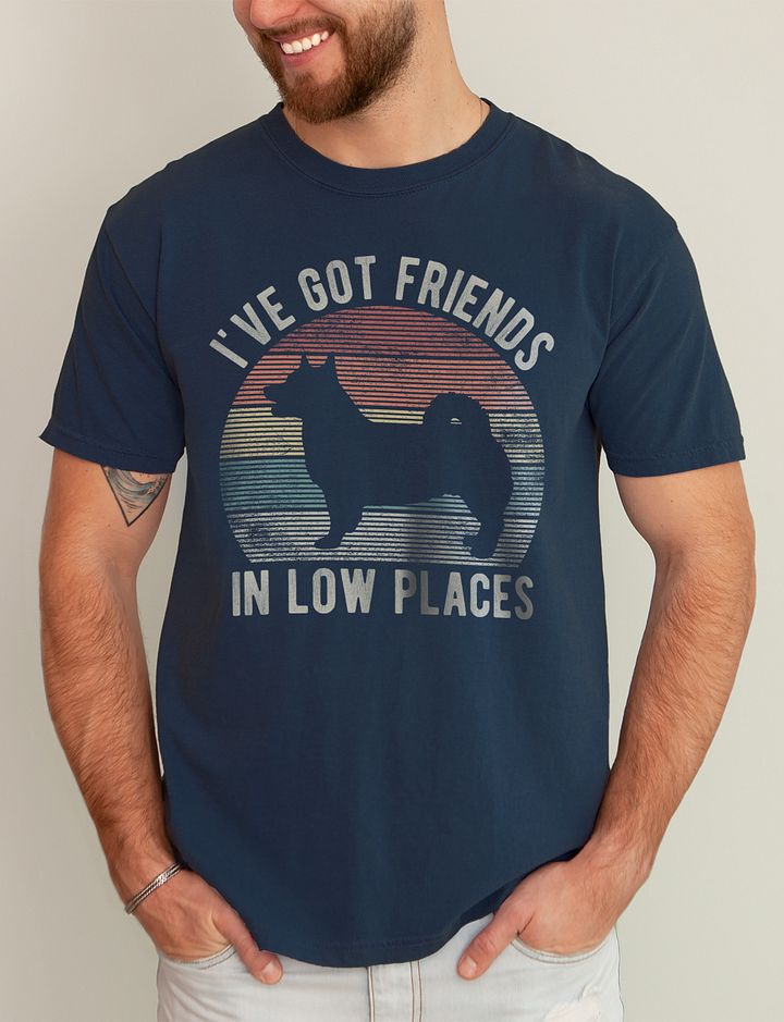 I've Got Friends in Low Places Swedish Vallhund Tee | Funny Vintage-Style Shirt for Swedish Vallhund Owners product image (11)