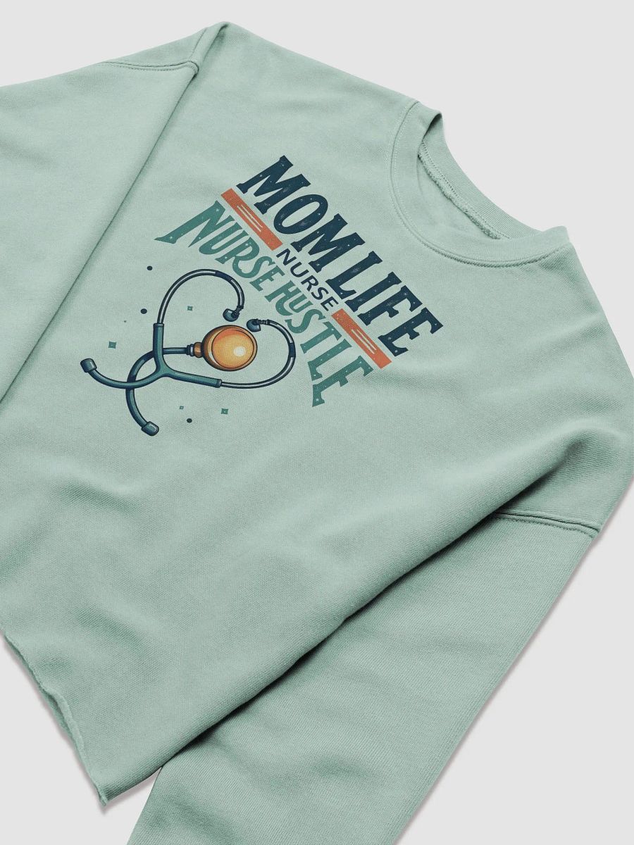 Mom Nurse Hustle Heartbeat Crop Sweatshirt product image (15)
