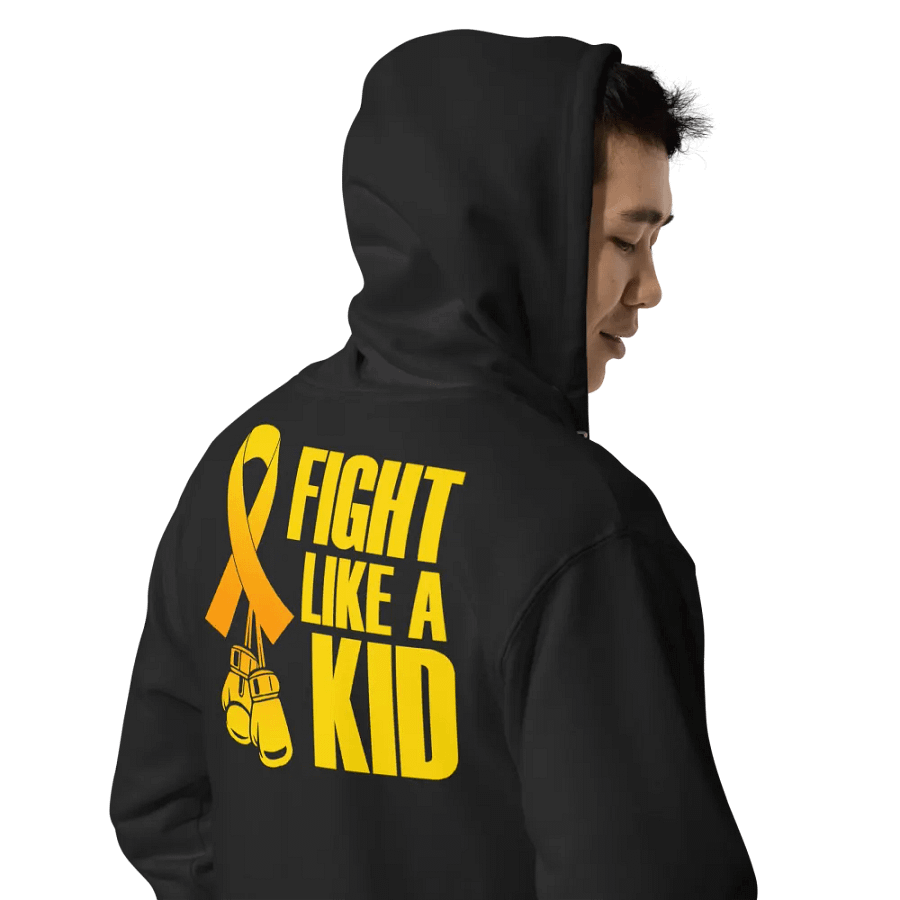Fight Like A Kid Childhood cancer Awareness Zip up hoodie product image (5)