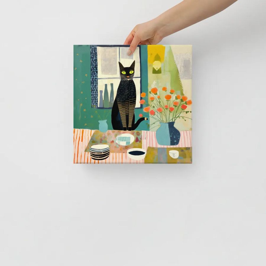 Art2401-35 Eclectic Cat Still Life - Canvas Print - sm product image (10)