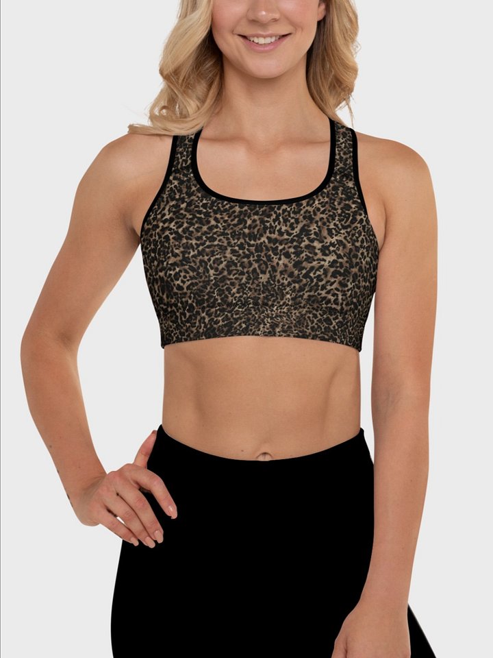 Sport Bra "Chic Dark Brown Leopard" Printed product image (2)