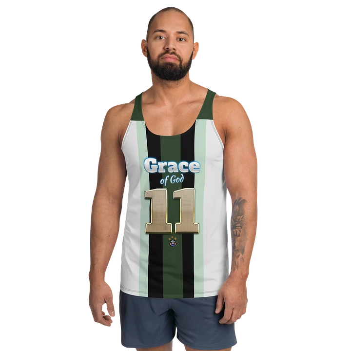 Greeen and Black Stripe Grace of God Men's Tank-top product image (1)