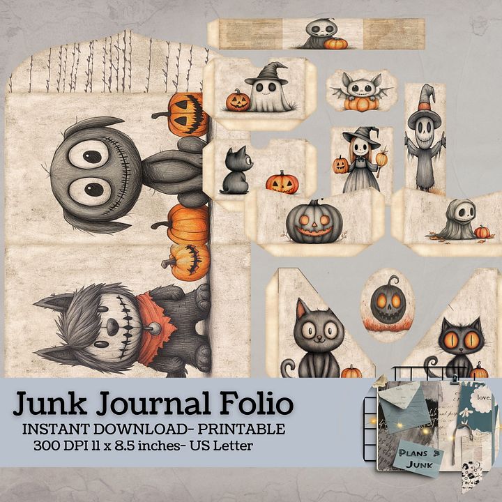 Spooky Halloween - Printable Folio Kit V7 product image (1)