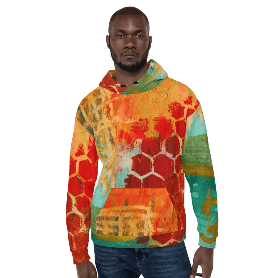 original abstract painting on unisex sweatshirt, hoodie product image (6)