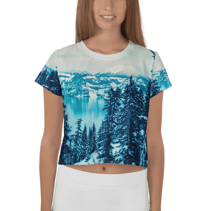 Crater Lake Lomopurple Print Babydoll Crop Tee product image (1)