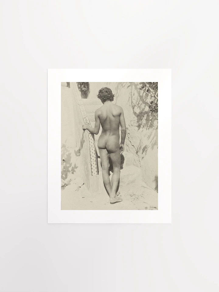 Nude Youth At Staircase by Wilhelm von Gloeden (c. 1890) - Print product image (1)