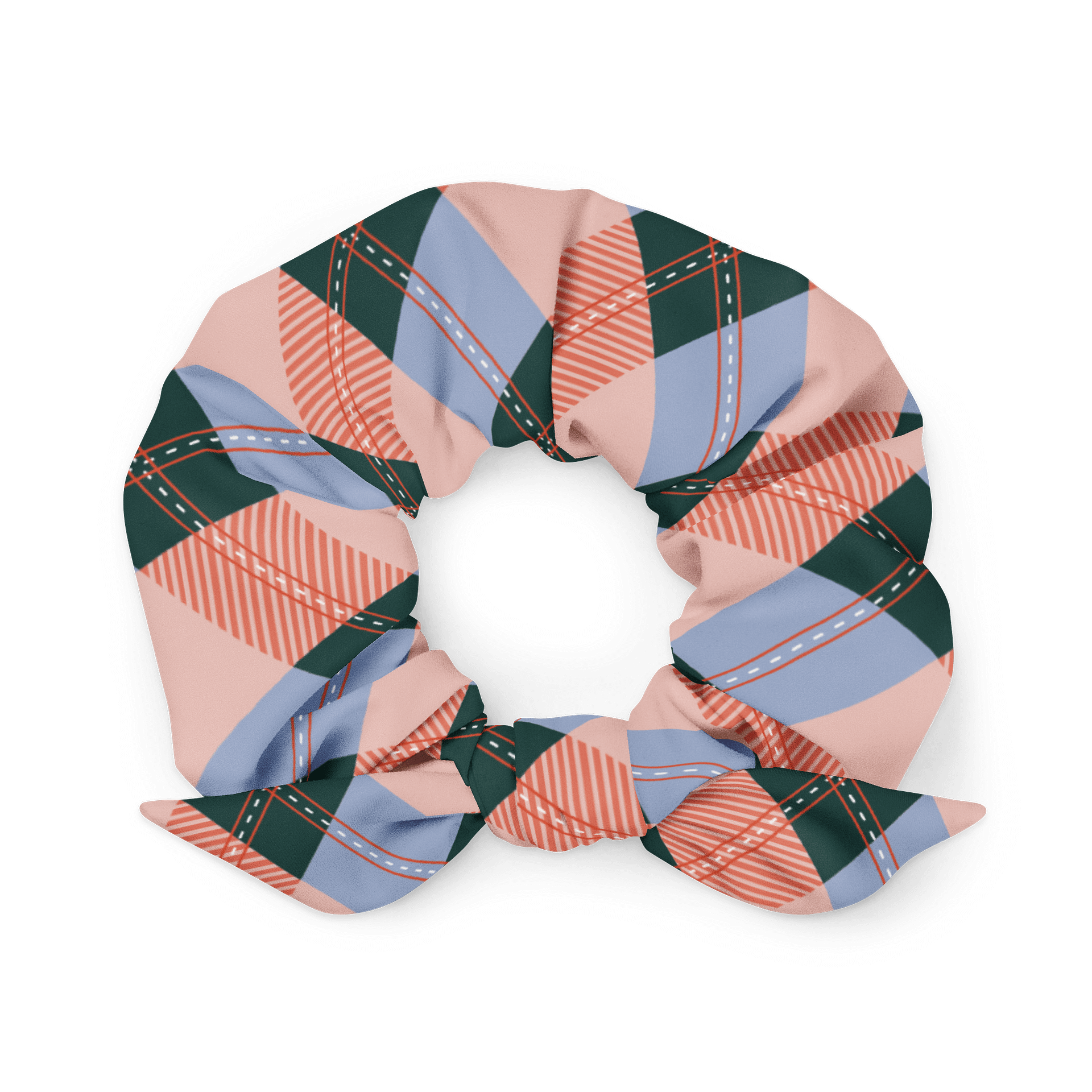 Argyle Checks All-Over Print Scrunchie product image (1)
