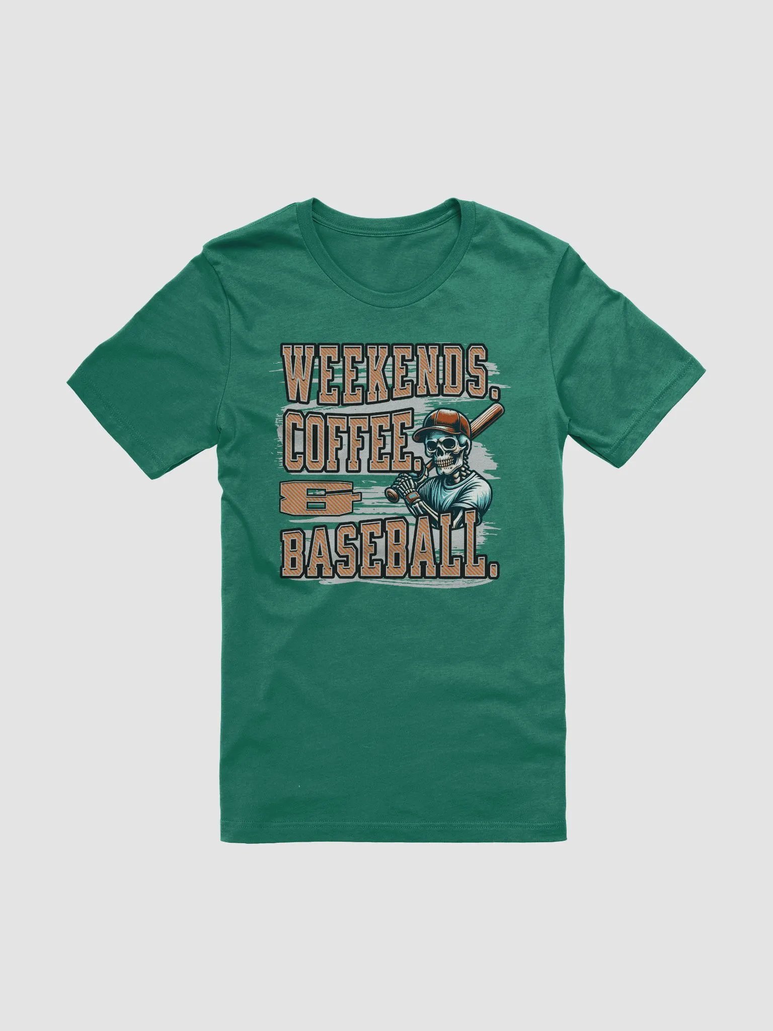 Weekends Coffee And Baseball Skeleton Warrior Tee product image (1)