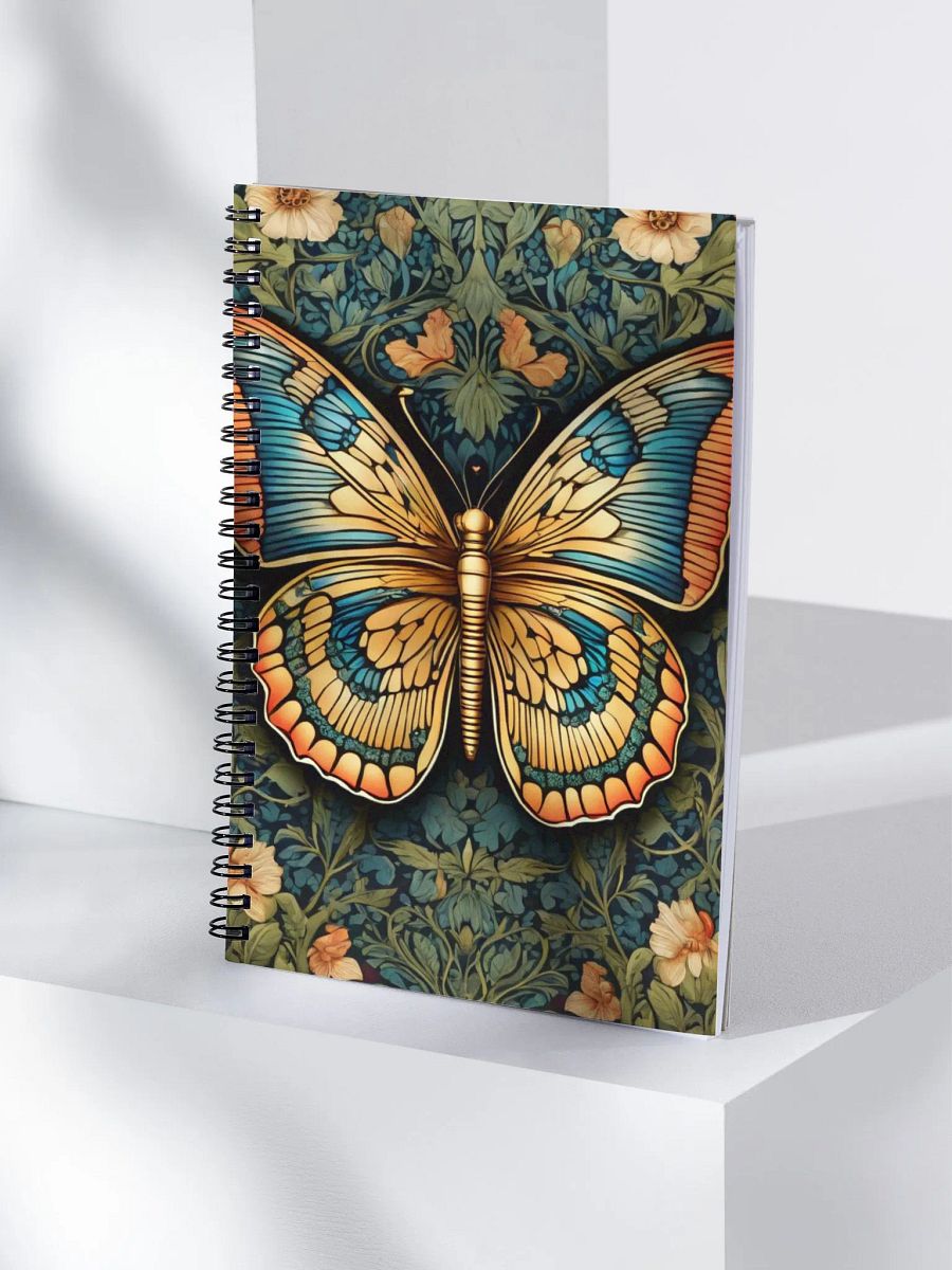 SPIRAL NOTEPAD WILLIAM MORRIS INSPIRED BUTTERFLY ONE product image (4)