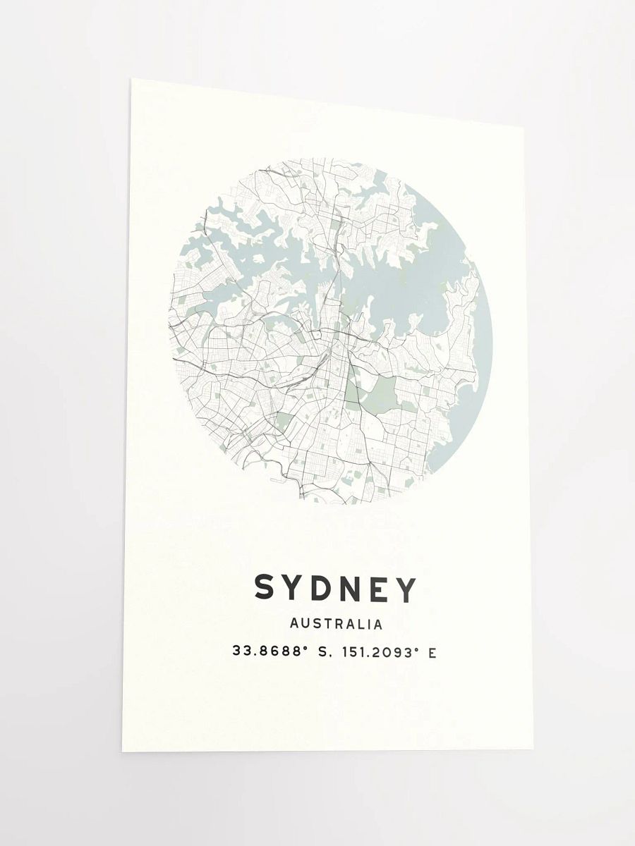Sydney Street Map Poster – Beige Minimalist Circular City Art product image (5)