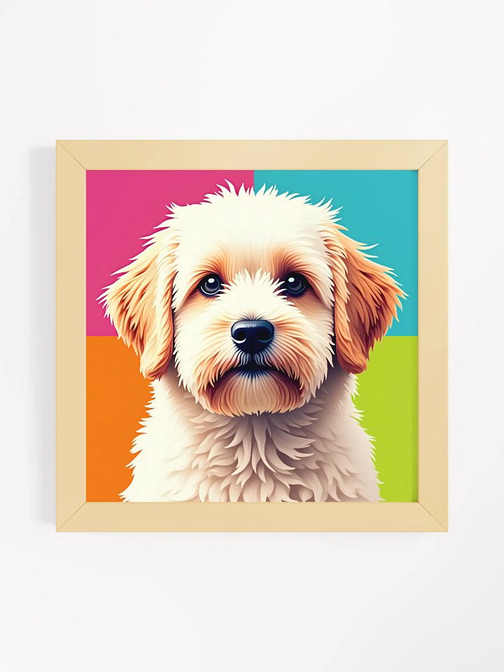 Vibrant Pop Art Fluffy Dog Framed Poster product image (1)