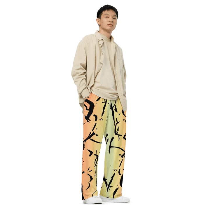 Flowy soft pants/Enigma Lime-Orange product image (2)