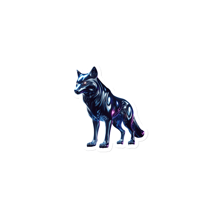 Liquid Metal Wolf #2 Die-Cut Magnet product image (1)