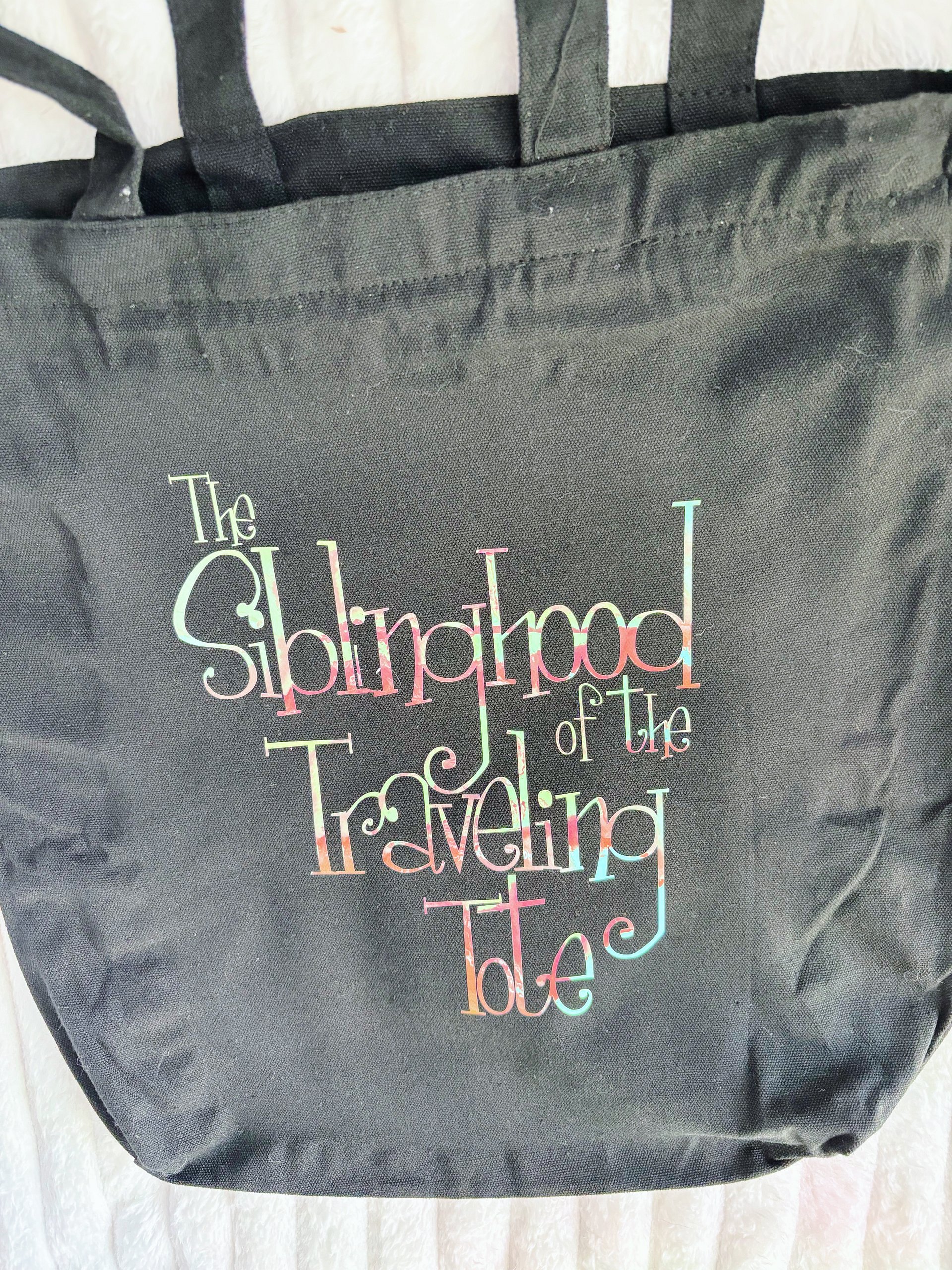 "Siblinghood of the Traveling Tote" Zippered Tote Bags product image (6)