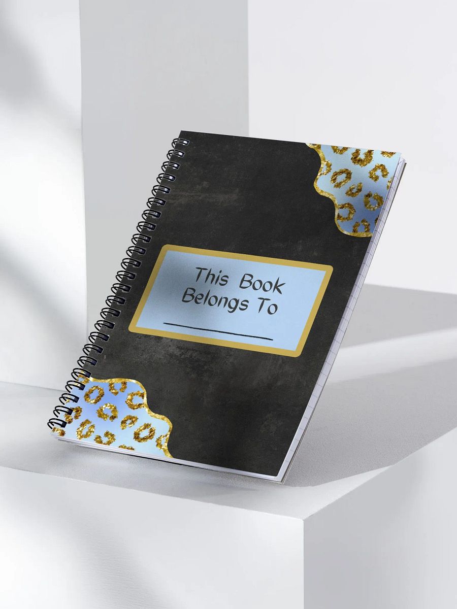 Spiral Notebook- With Blue and Gold Leopard Borders product image (5)