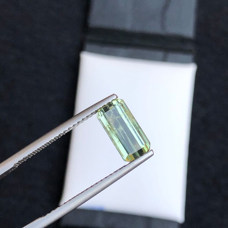 TOURMALINE FOR RING EMERALD CUT YELLOW/GREEN NATURAL GEMSTONE FOR GIFT, 1.90 CRT product image (6)