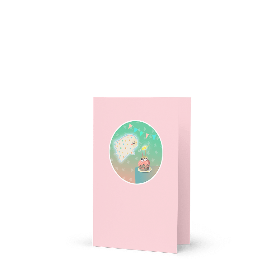 Pastel Little Ghost Birthday Cake #2 - Greeting Card product image (4)