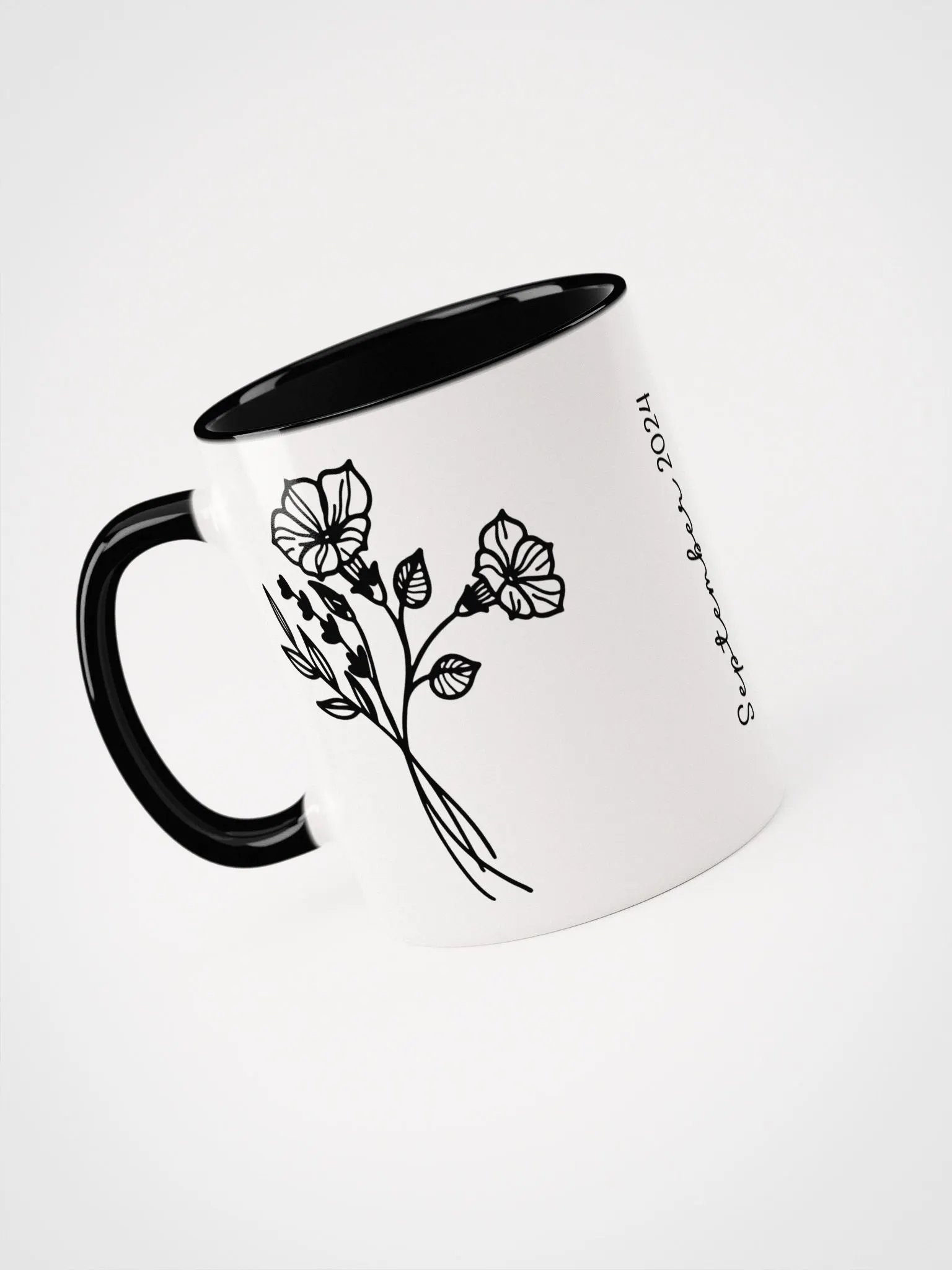 Two Tone Line Birth Flower Mug SEPTEMBER – Personalized Gift product image (4)