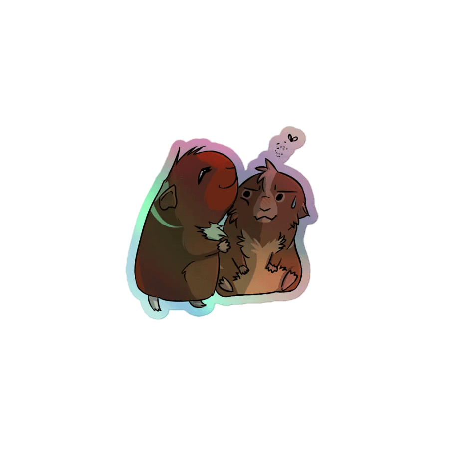 FIRESNOUT AND WHEAT HUG HOLOGRAPHIC STICKER product image (1)