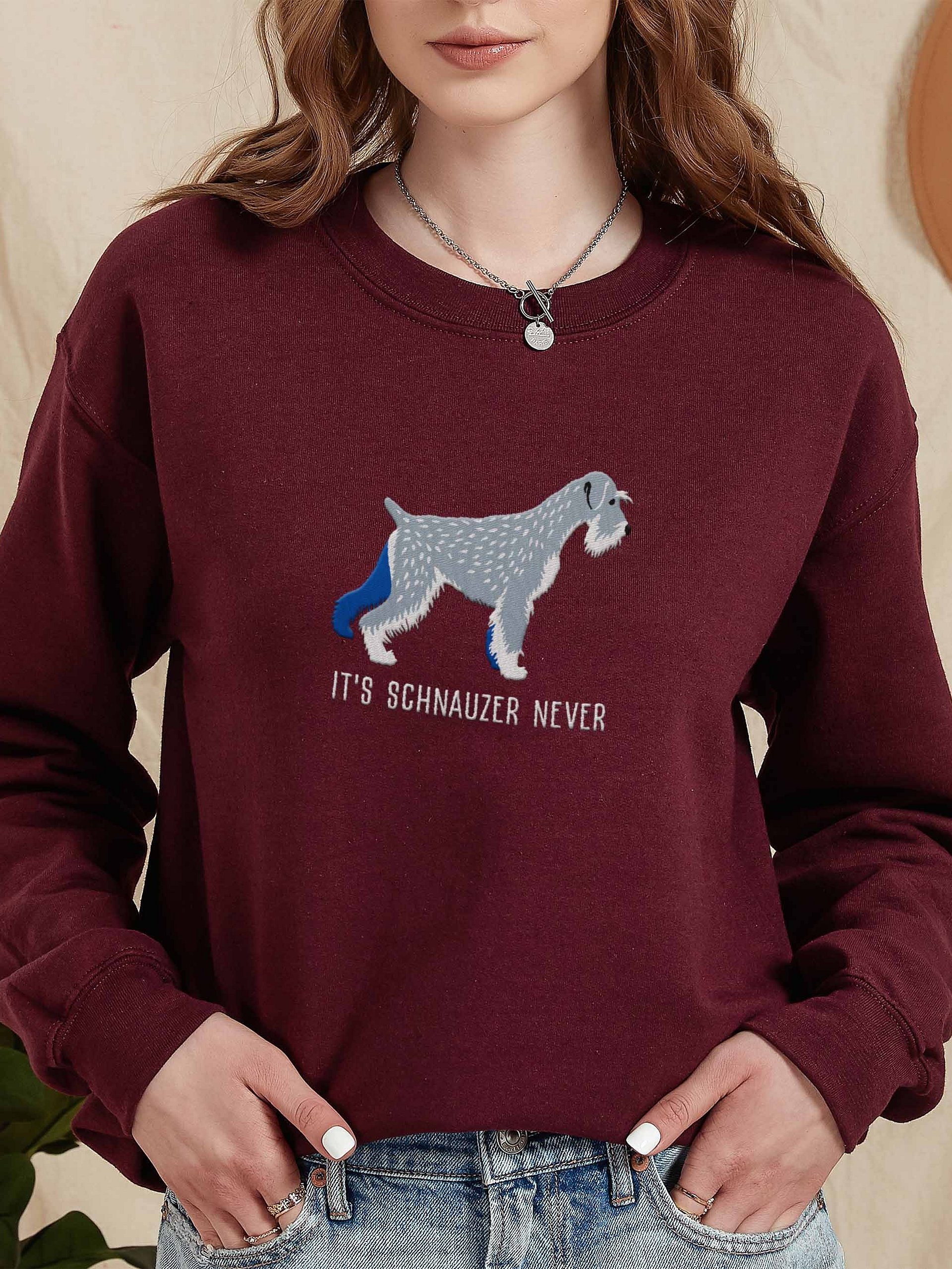 It's Schnauzer Never Sweatshirt (Embroidered) of a Standard Schnauzer(Salt & Pepper) product image (2)