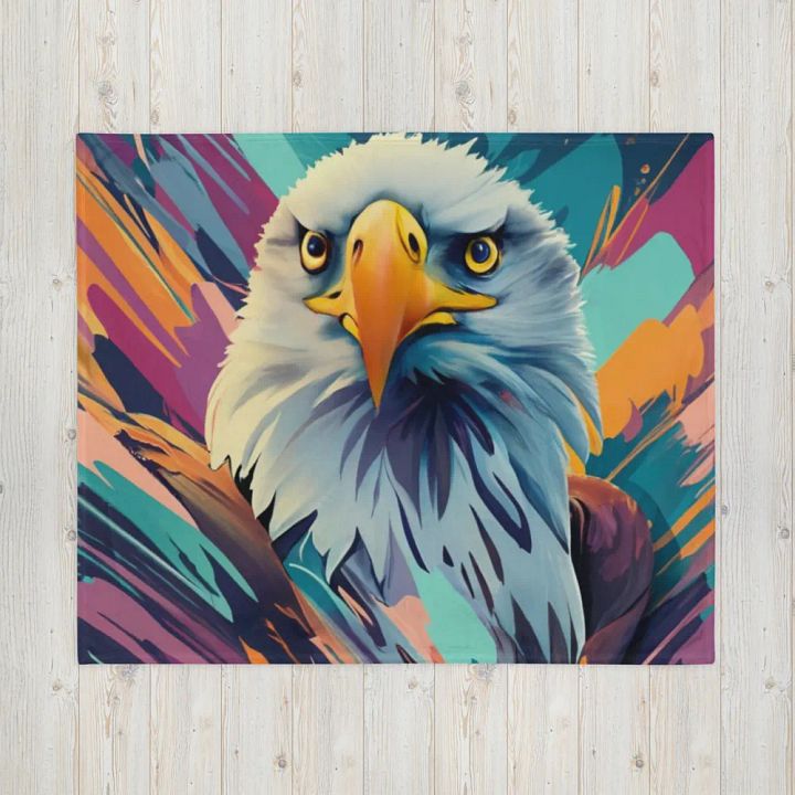 Watercolor 3D Eagle Throw Blanket product image (1)
