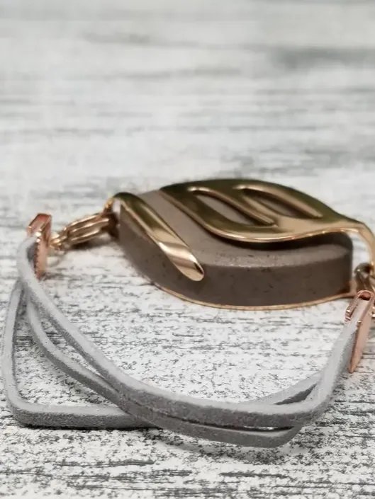 Harbor Gray Suede Bracelet | Handmade Accessory for Bellabeat Leaf Urban & Ivy product image (2)