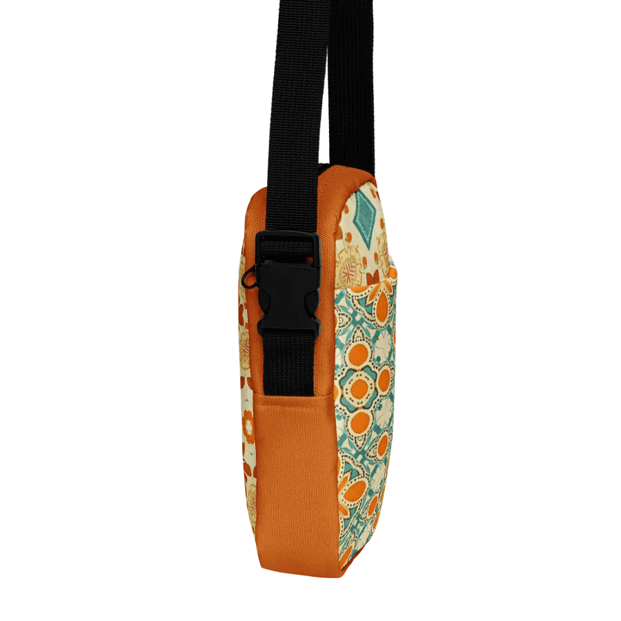 Orange, Teal and Tan Boho Crossbody Bag – Two-Pattern Style product image (6)