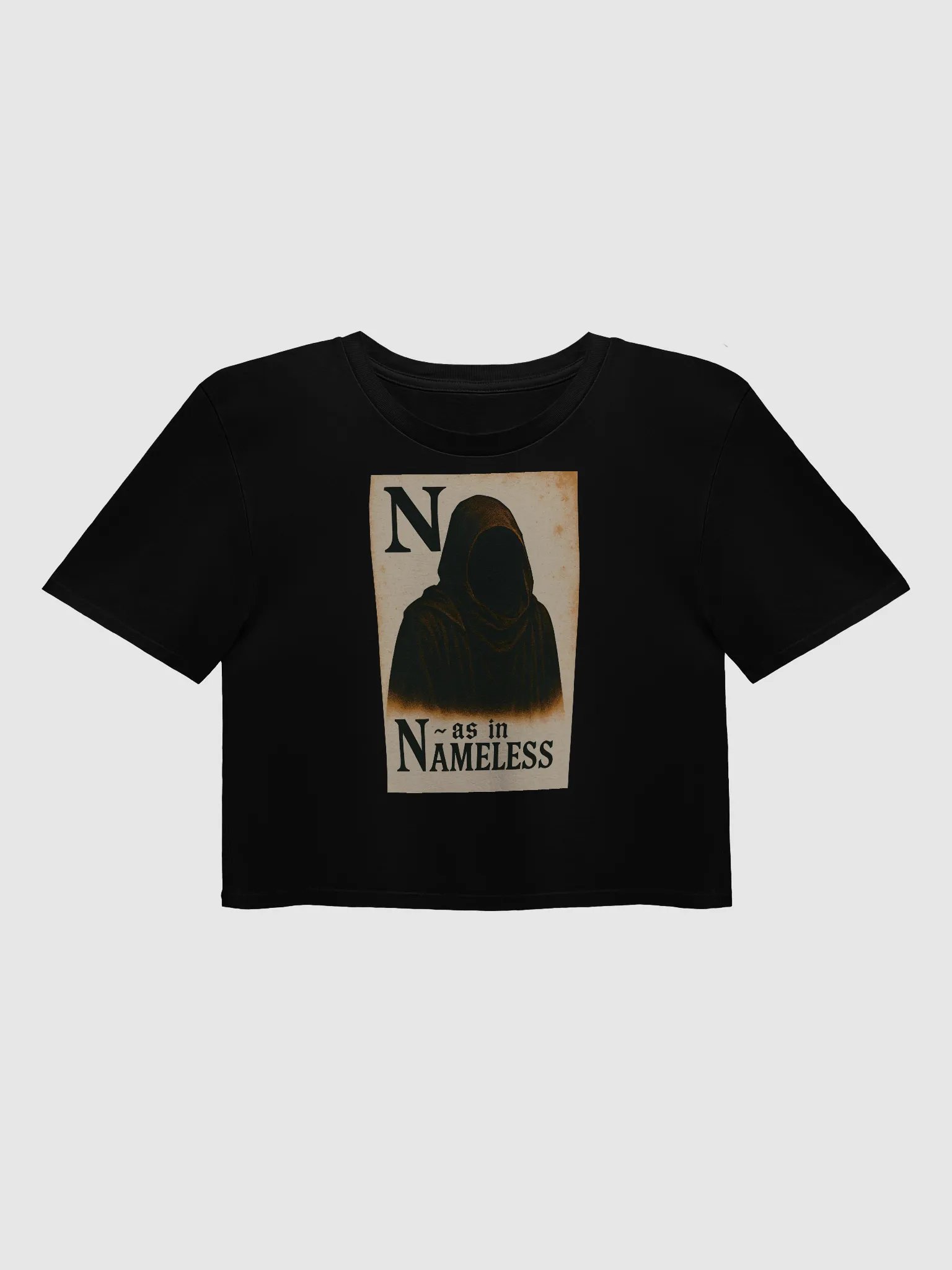 N as in nameless colour women's premium crop top by dark alphabet product image (1)