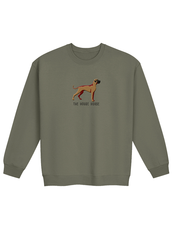 The House Horse Sweatshirt (Embroidered) of a Great Dane(Tan, Black Mask) product image (1)