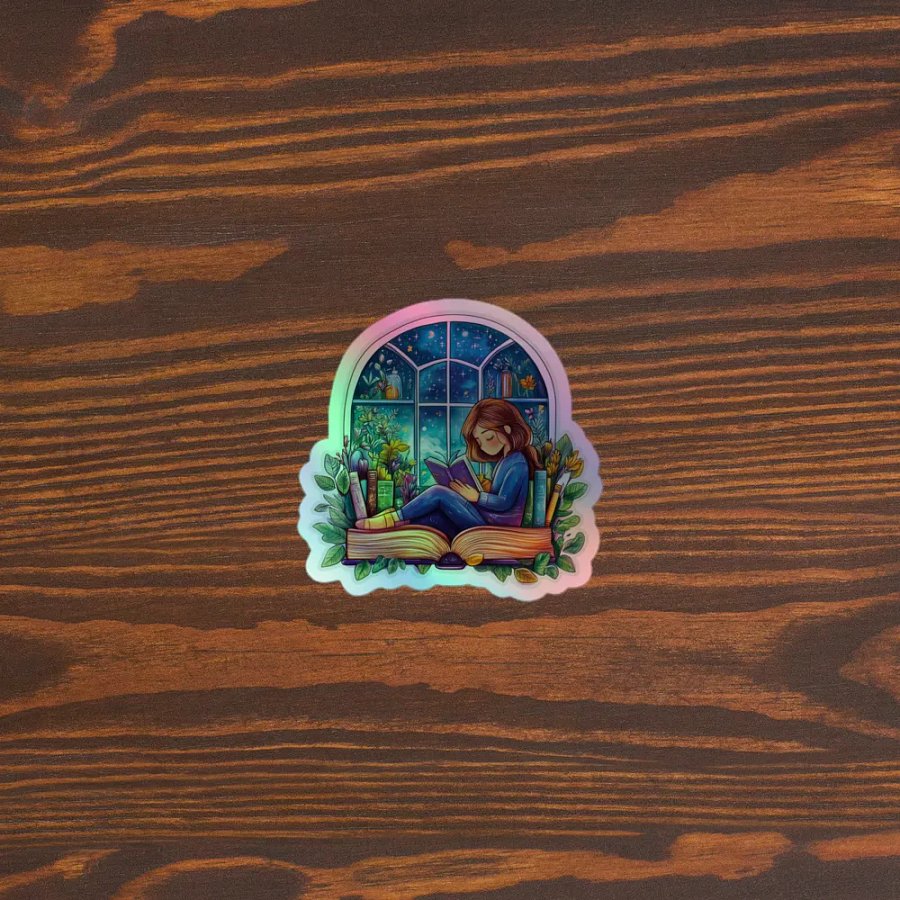 Enchanted Reading Nook Holographic Sticker product image (4)