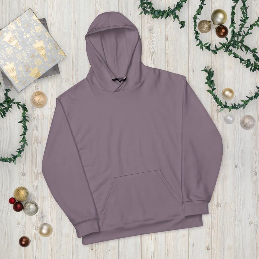 Plain Faded Orchid Grey Soft Summer Unisex Recycled Polyester Heavyweight Premium Hoodie by Treasure Pie product image (11)