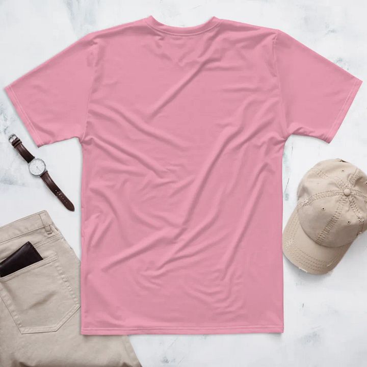 Plain Bubblegum Pink Soft Summer Men's Crewneck Polyester Heavyweight Premium T-Shirt by Treasure Pie product image (2)