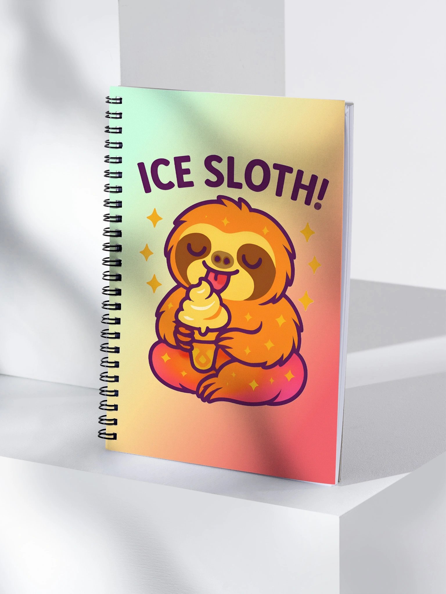 Taco ’Bout Chill – Funny Rainbow Sloth Notebook | Sloths Having Snacks Collection product image (4)