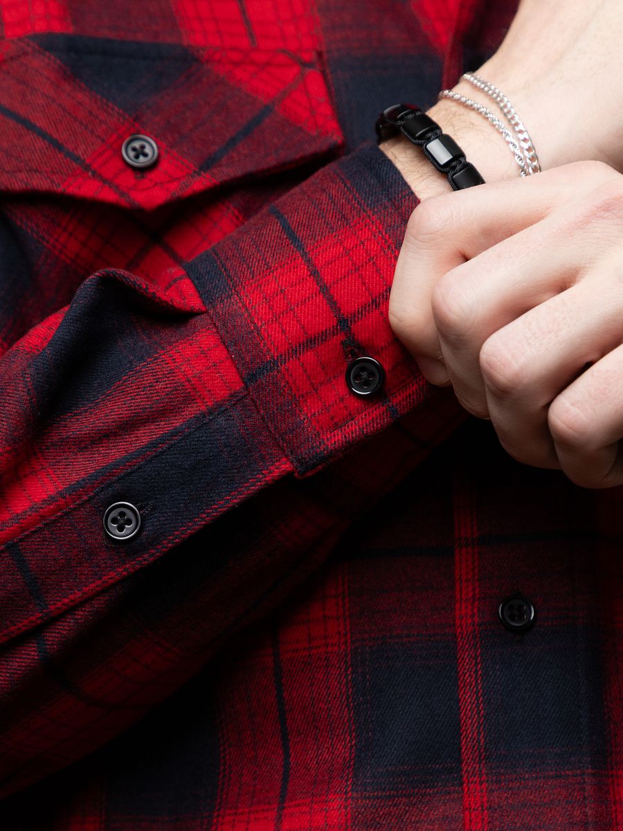 Flannel Button Up - Red/Black product image (6)