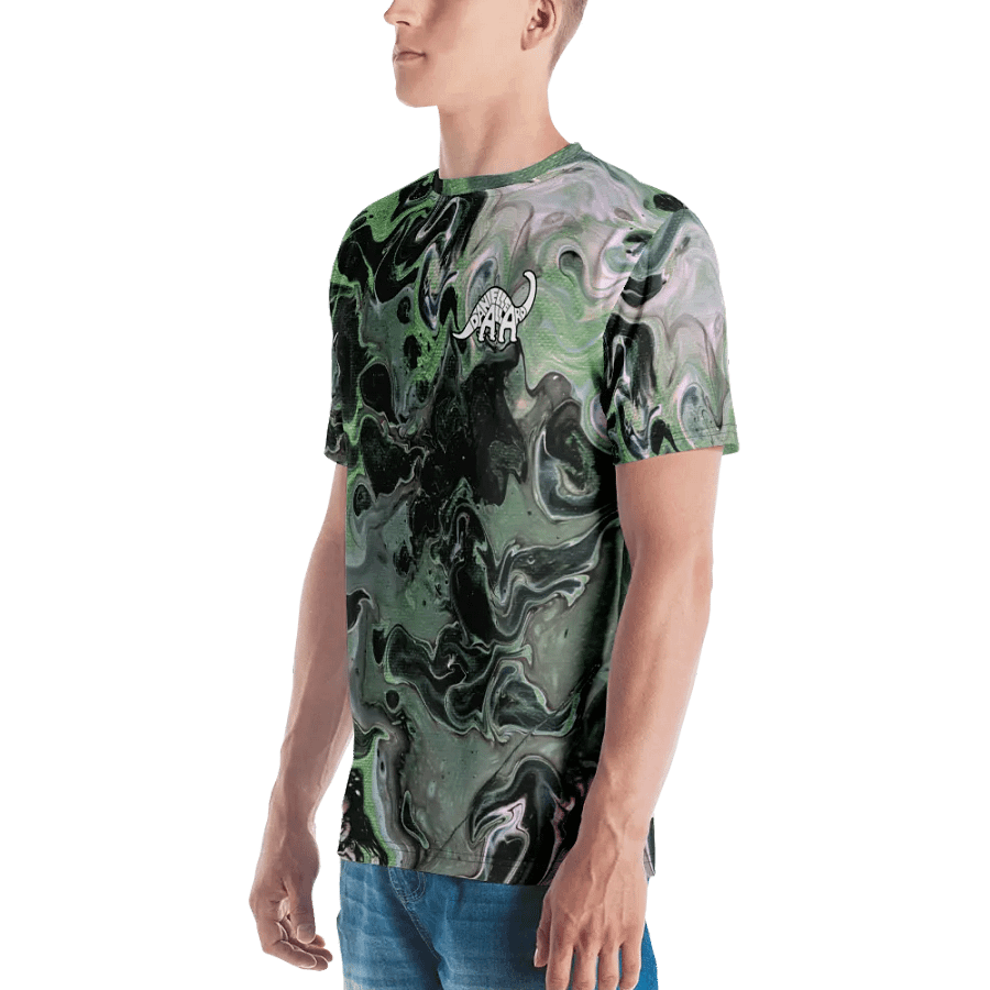 Metallic Green Fluid Acrylic T-Shirt product image (6)