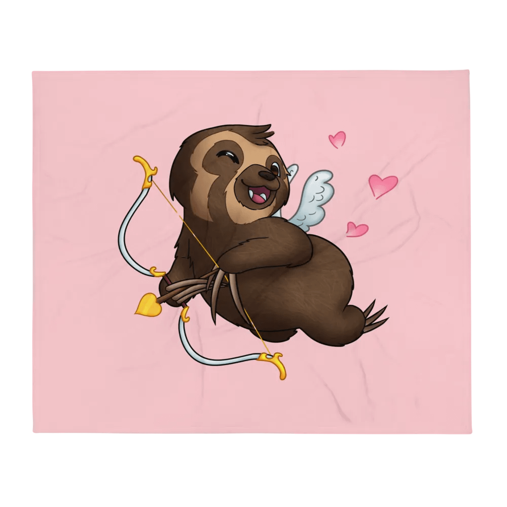 Cupid Sloth Throw Blanket product image (2)