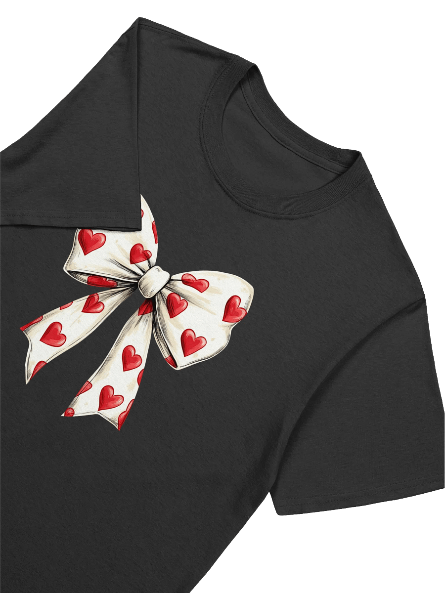 Valentine’s Day Unisex T-Shirt Celebrating Love Red Hearts Bow product image (3)