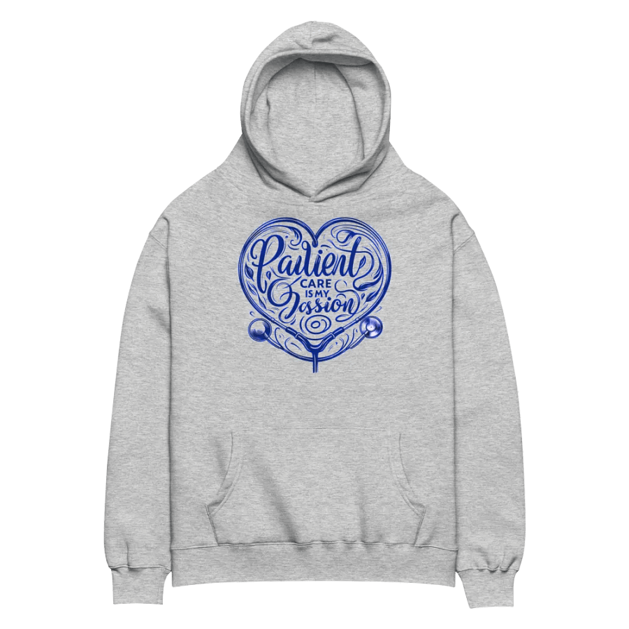 Passion Heart Blue Calligraphy Hoodie product image (2)