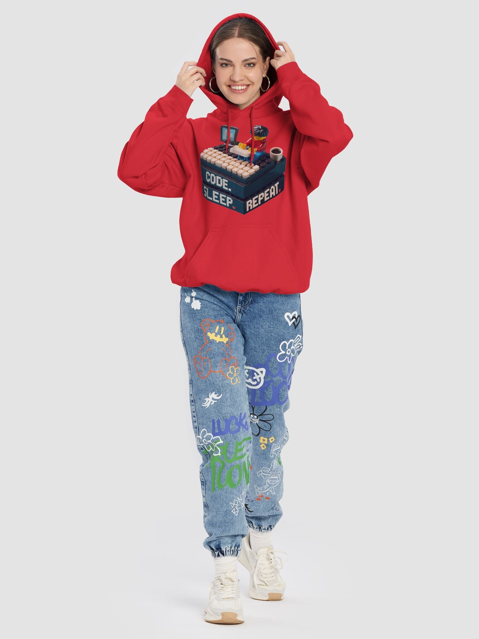 Code. Sleep. Repeat. Hoodie – Pixel Dev x Limitless product image (2)