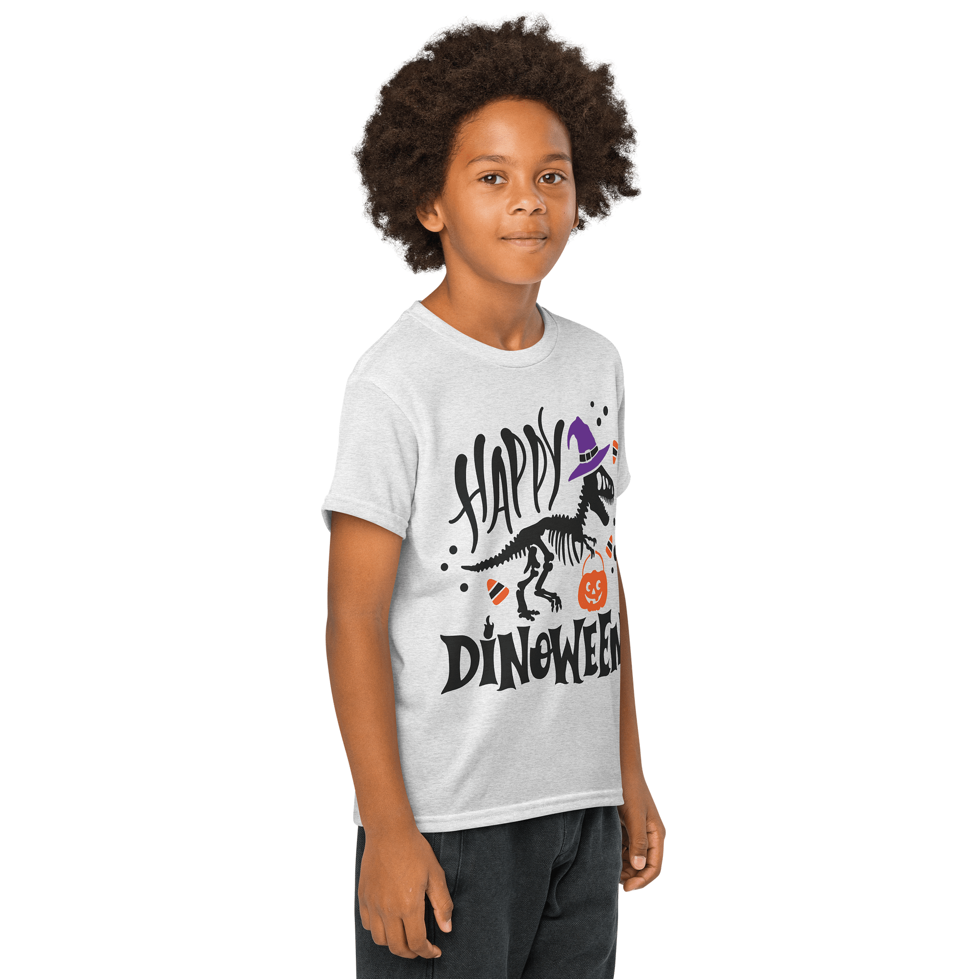 Happy Dinoween Trex Kids Tee product image (2)