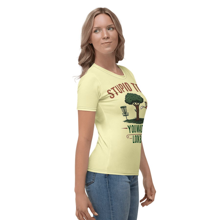 Fancy Lads Women's Yellow T-shirt "Stupid Tree You Made Me Look Bad" product image (5)