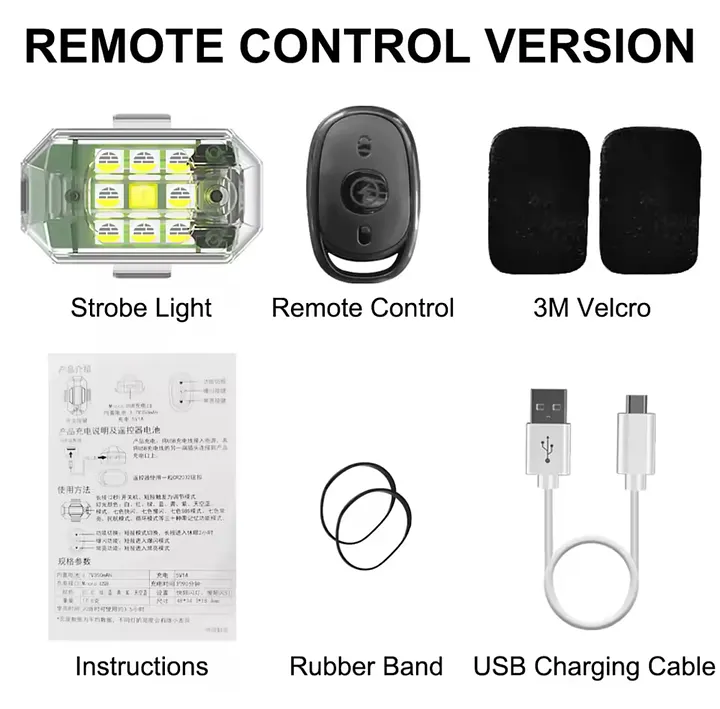 Wireless Strobe Light moto Motorcycle car Flash Led Anti-collision Warning Lamp Waterproof Wireless Remote C product image (2)