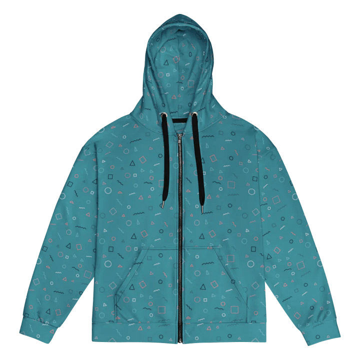 Turquoise Shapes Zip-Up Hoodie product image (1)