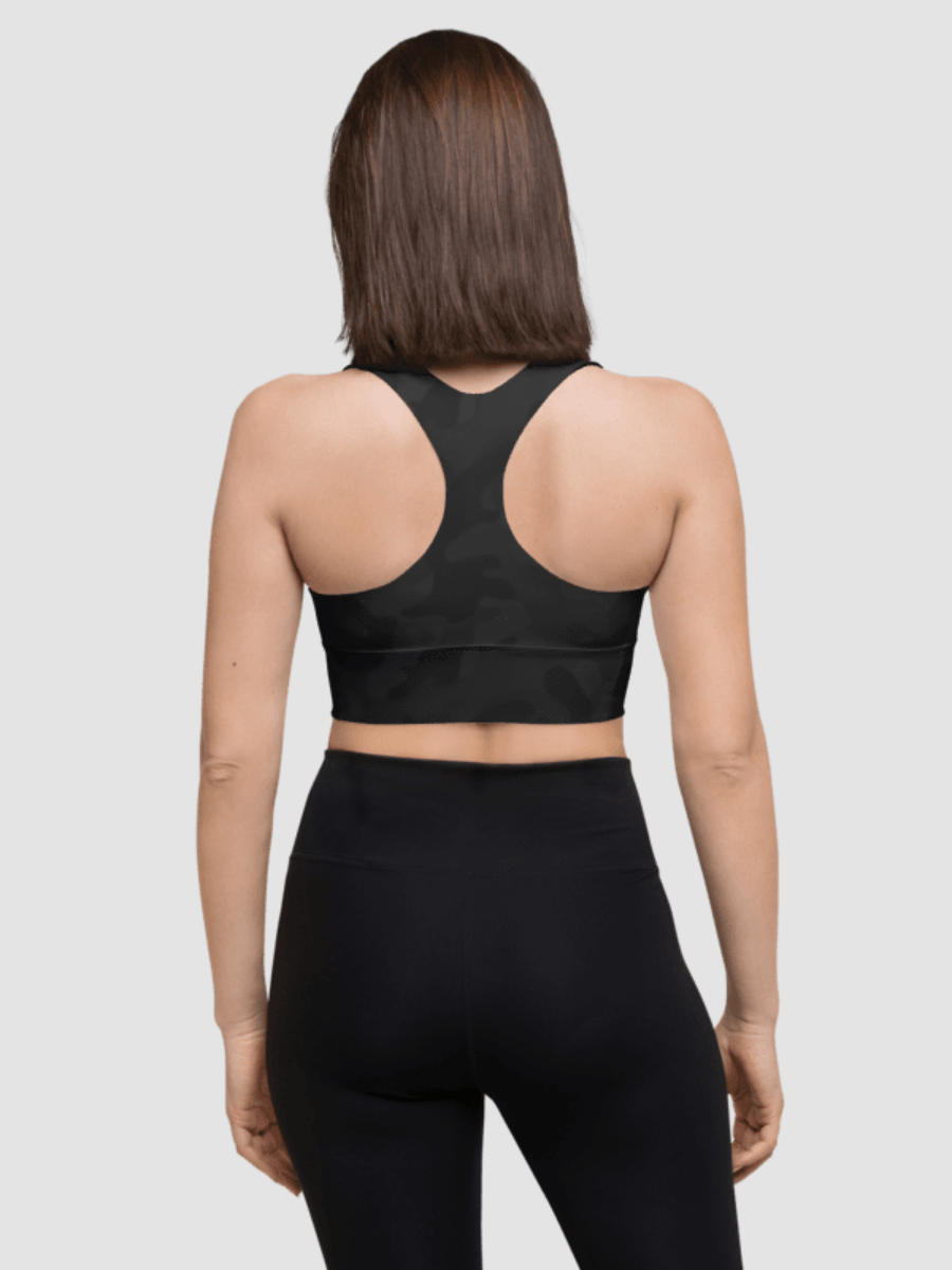 Longline Sports Bra - Black Camo product image (4)
