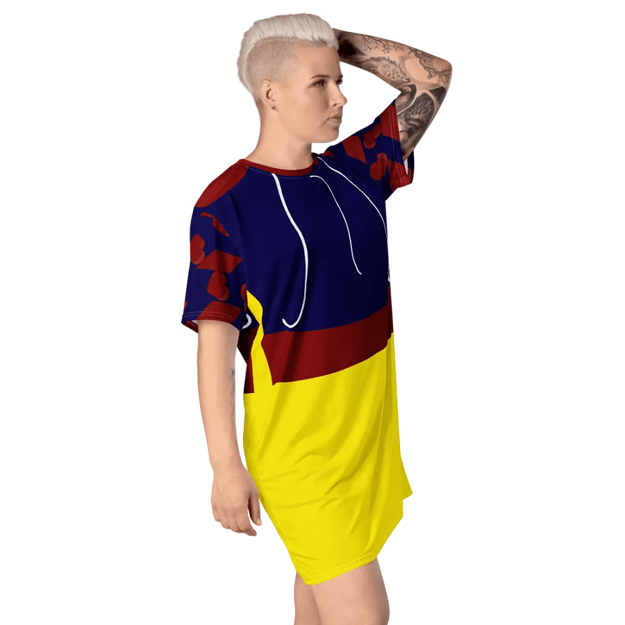 Princess Bounding T-Shirt Dress Blue and Yellow product image (9)