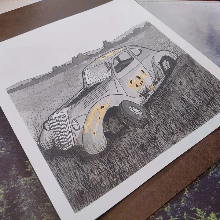 Abandoned Car - Original Drawing product image (1)