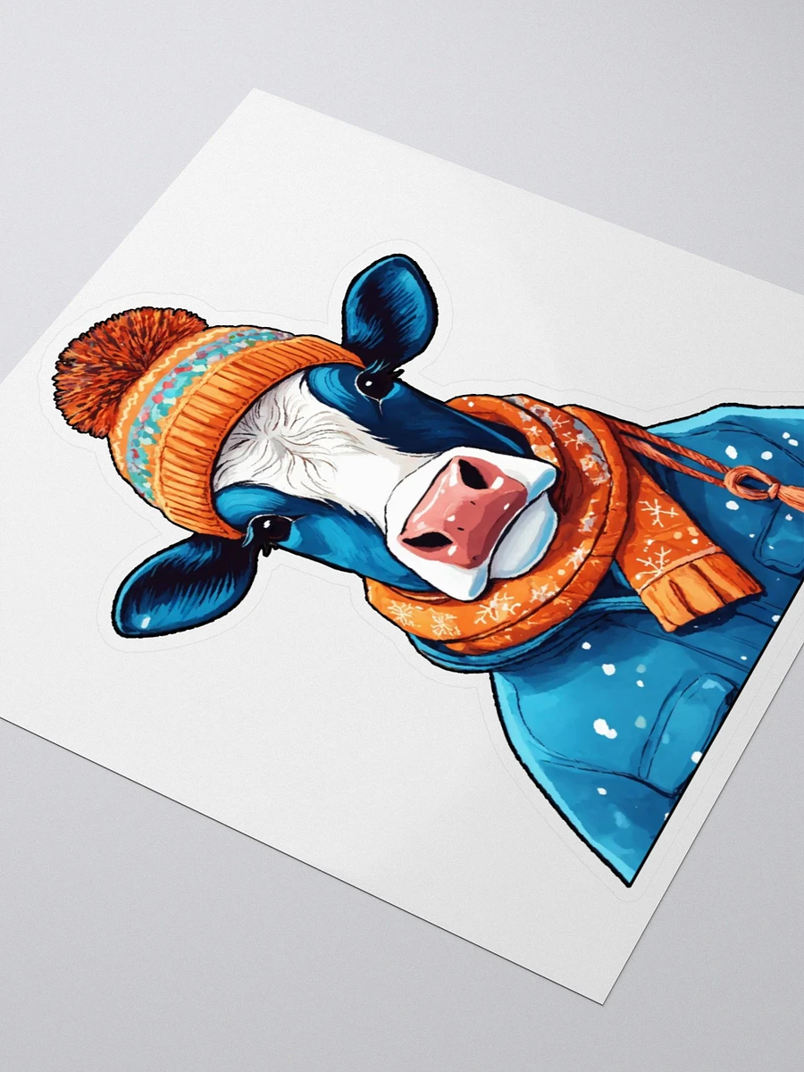 Winter Cow with Beanie Sticker product image (3)