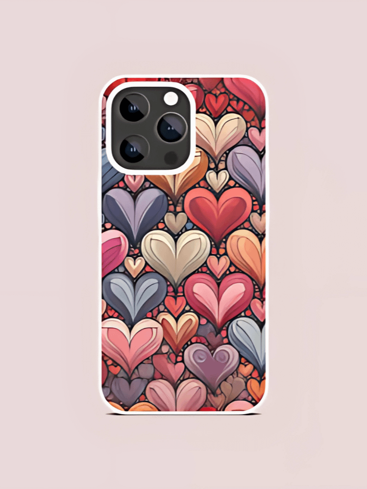 Pink Hearts Sublimation Phone Case PNG – Love-Themed Heart Cover Design – Valentine’s Day Digital Download (300 DPI) product image (1)