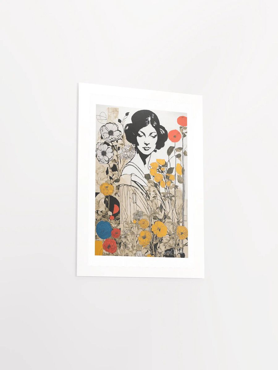 'Gina in the Garden' by Edward Martin: Mixed Media Collage Print product image (4)
